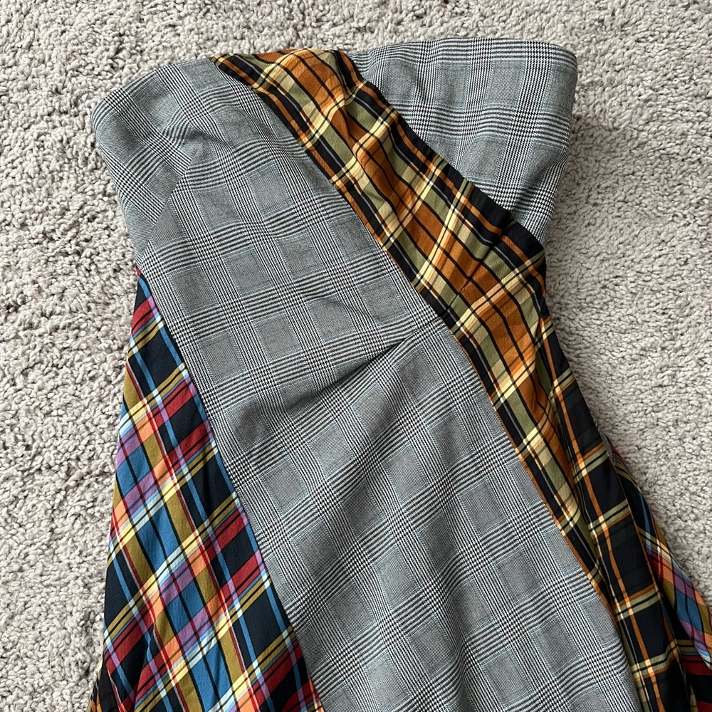 NWT Maeve Anthropologie Plaid Strapless Maxi Dress XXS - Picture 7 of 12
